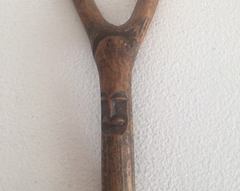 Baulé Hand Carved Vintage African Tribal Sling Shot
