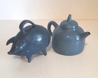 Tirelire bleue vintage mexicaine.