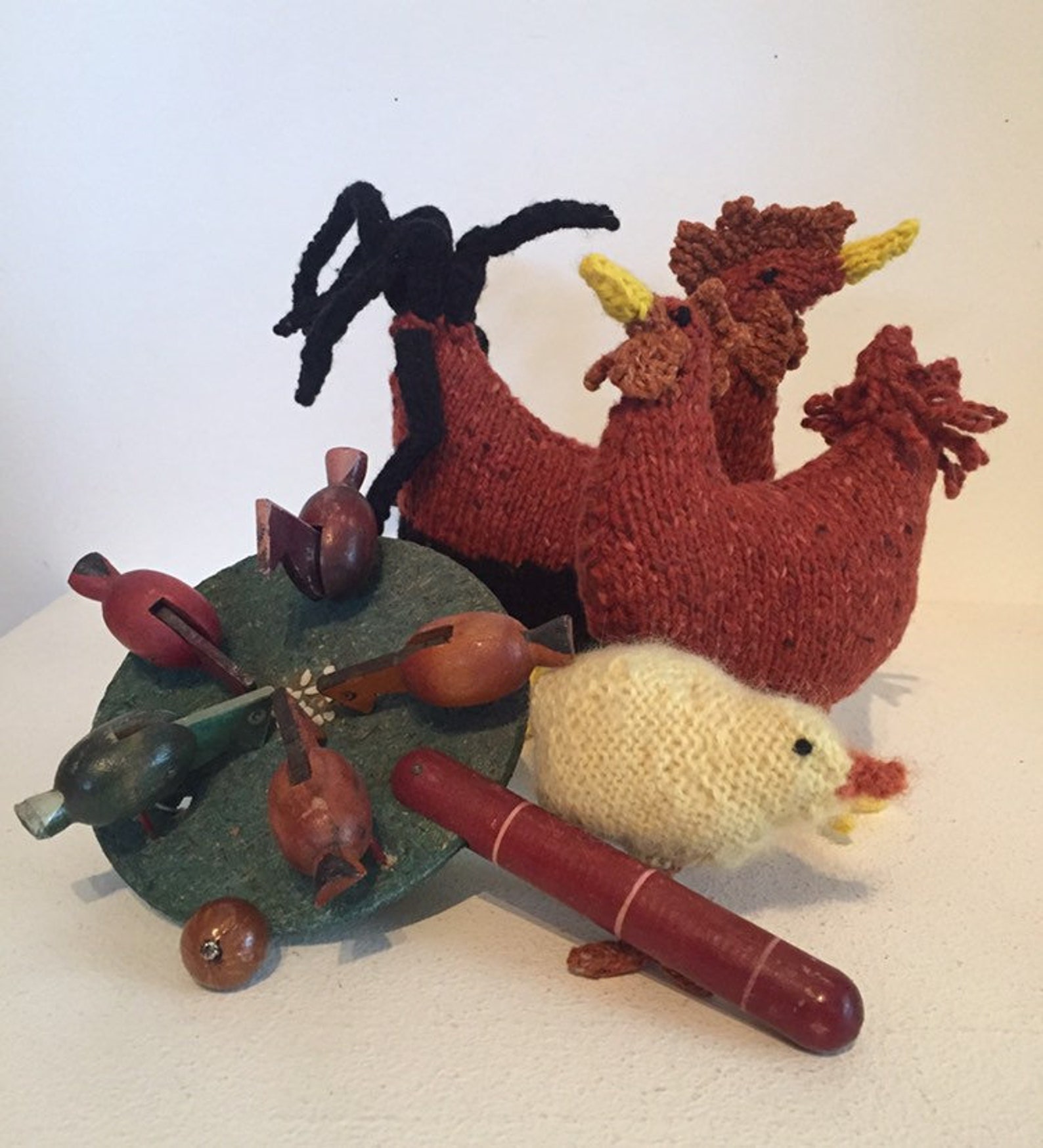 Wooden Pecking Chicken Toy Etsy