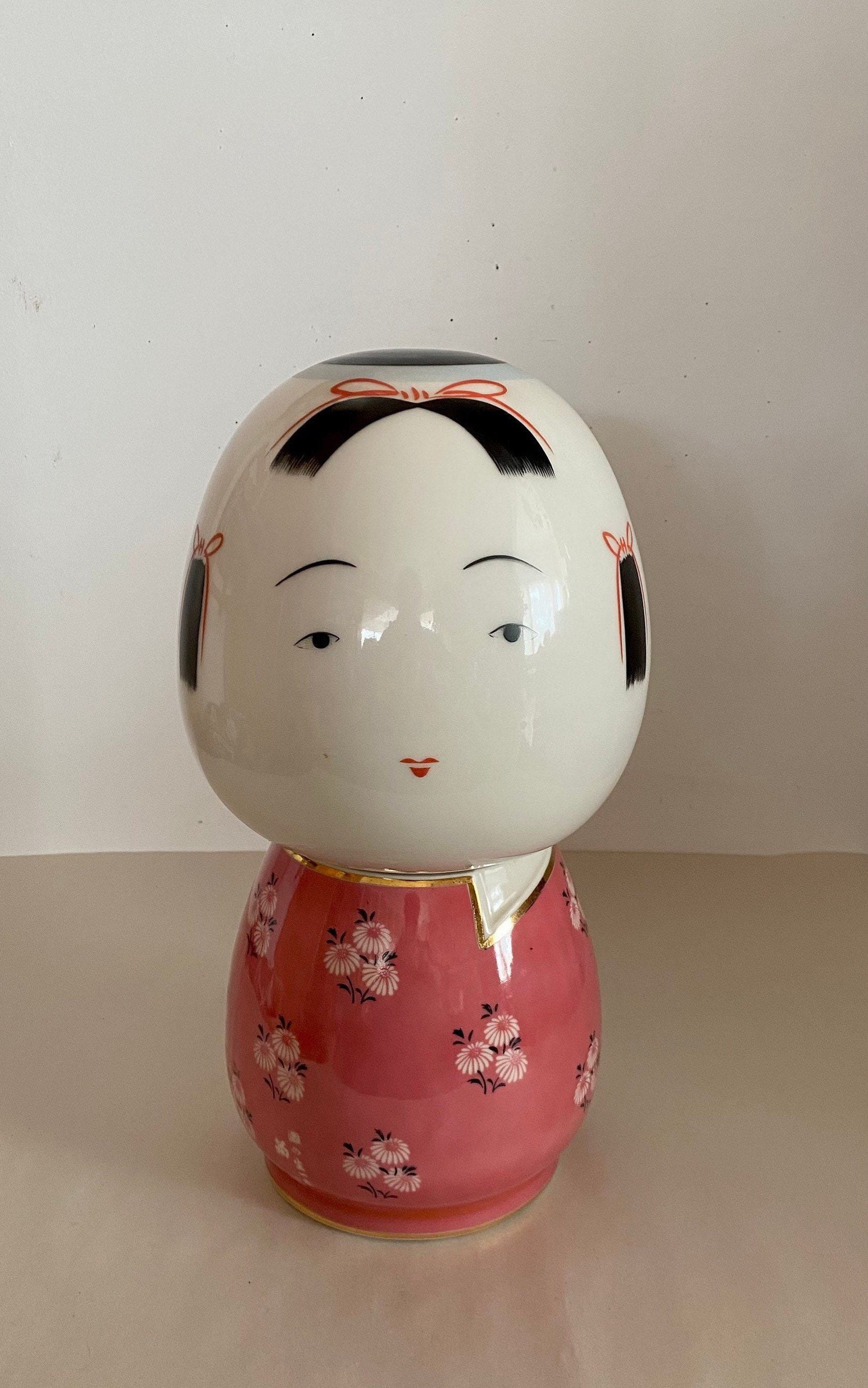 Japanese Ceramic Kokeshi Doll Sake Bottle - Etsy