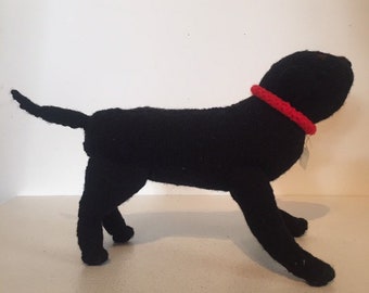 Hand Knitted Black Labrador Dog