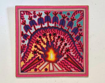 Mexican Huichol Yarn Painting