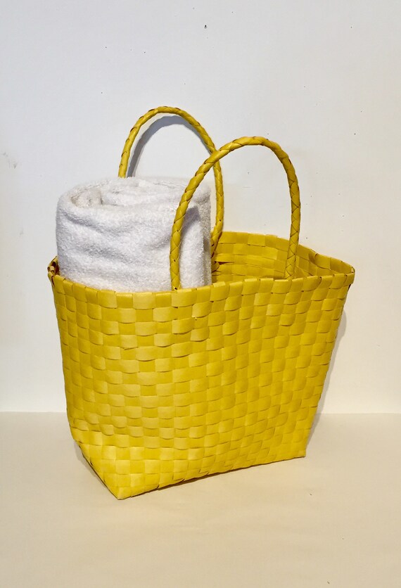 Recycled Yellow Woven Strapping Market Bag - image 1