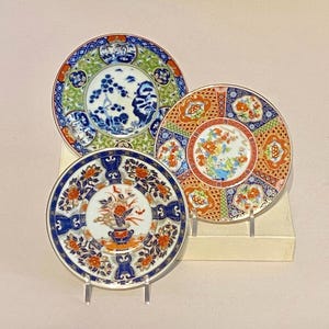 イギリス　アンティーク　IMARI イマリ　花柄陶磁器プレート 6枚セット イギリス アンティーク イマリ IMARI 花型プレート4枚セット