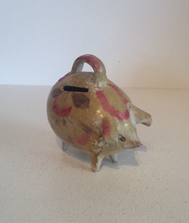 Mexican Vintage Clay Piggy Bank Etsy