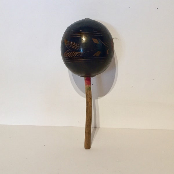 Peruvian Etched Gourd Maraca