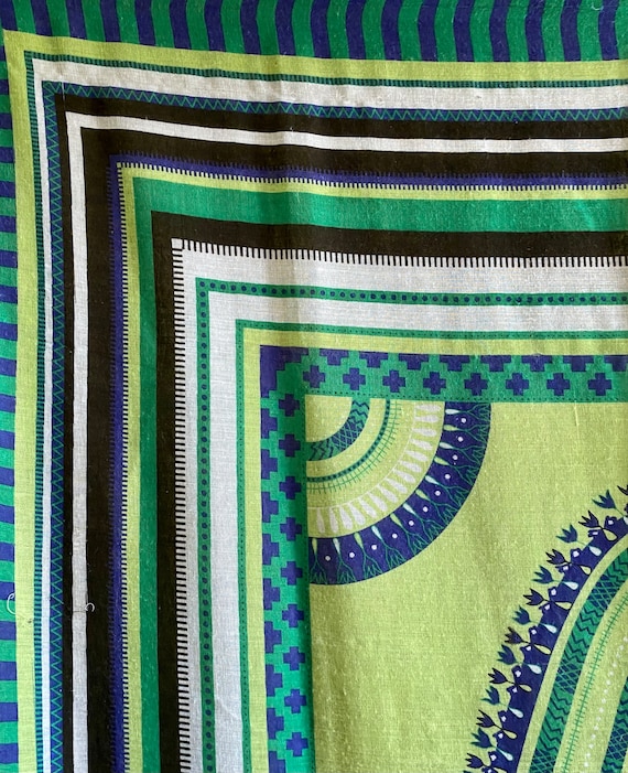 Green and Blue Woven Cotton Gauze Shawl - image 1