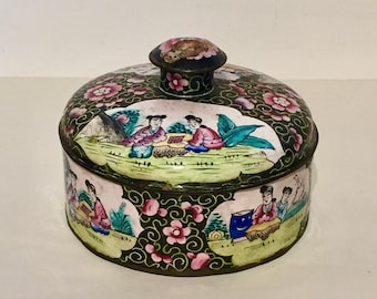 Chinese Cloisonné Enameled Lidded Trinket Box