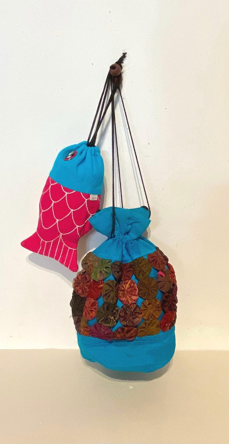 Vietnamese Fish Drawstring Bag W/coin Purse - Etsy
