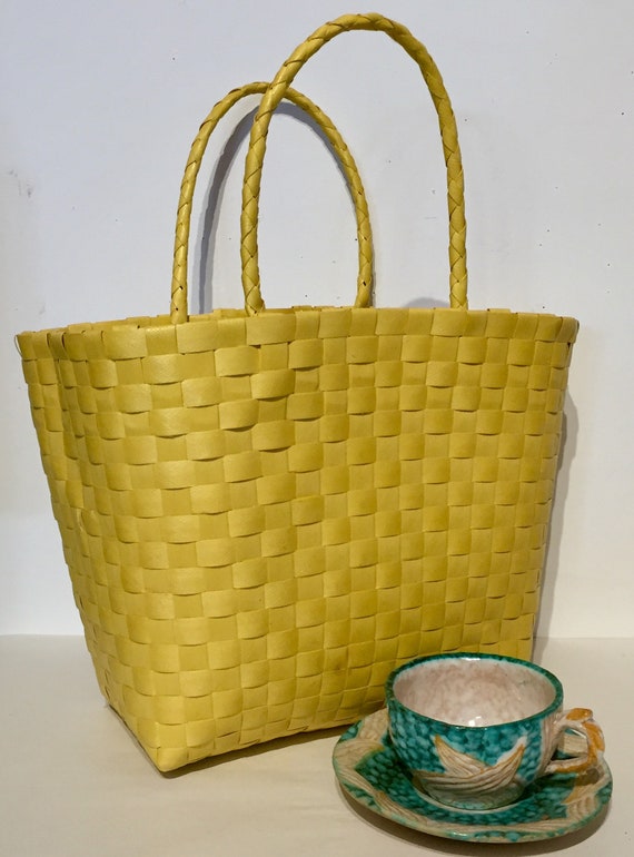 Recycled Yellow Woven Strapping Market Bag - image 6