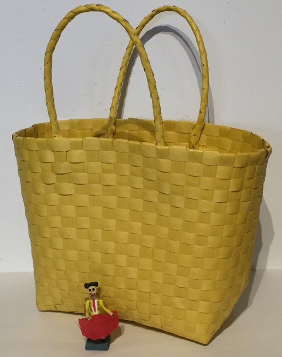 Recycled Yellow Woven Strapping Market Bag - image 3