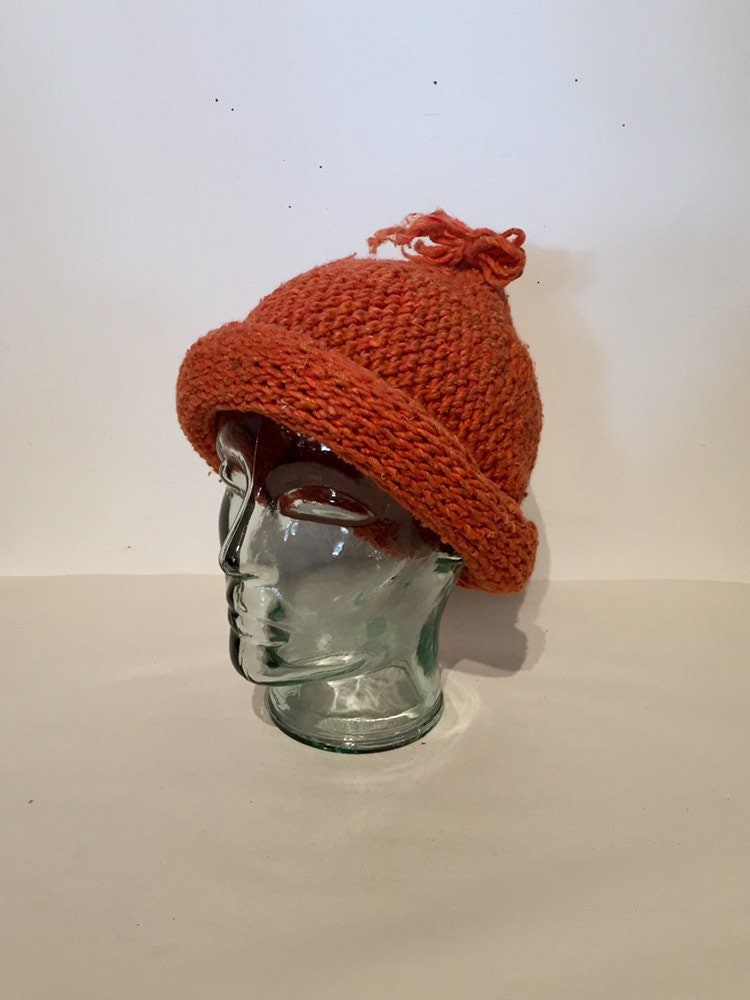 Winter Moroccan beanie hand knitted wool hats.100% hand