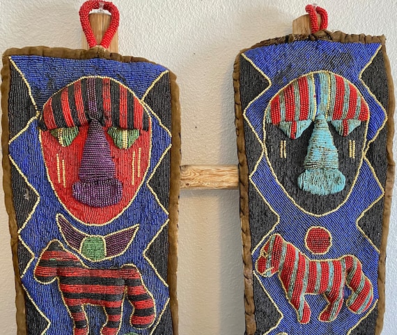 Nigerian Yoruba Beaded Wall Hangings Set/2