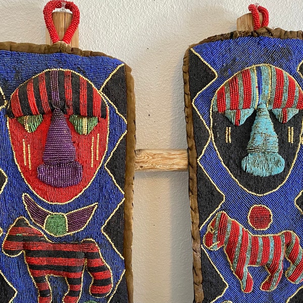 Nigerian Yoruba Beaded Wall Hangings Set/2