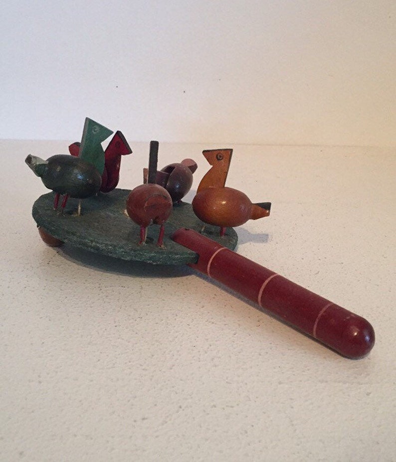 Wooden Pecking Chicken Toy Etsy