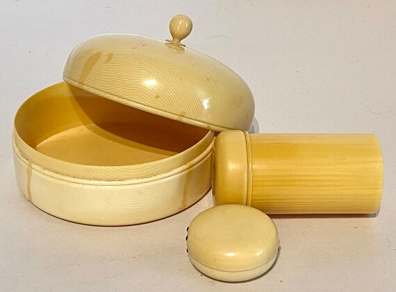 Celluloid Vanity Container Collection set/3 View 5