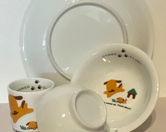Japanese Childs Dog Dinnerware Place Setting Set/4 - Etsy