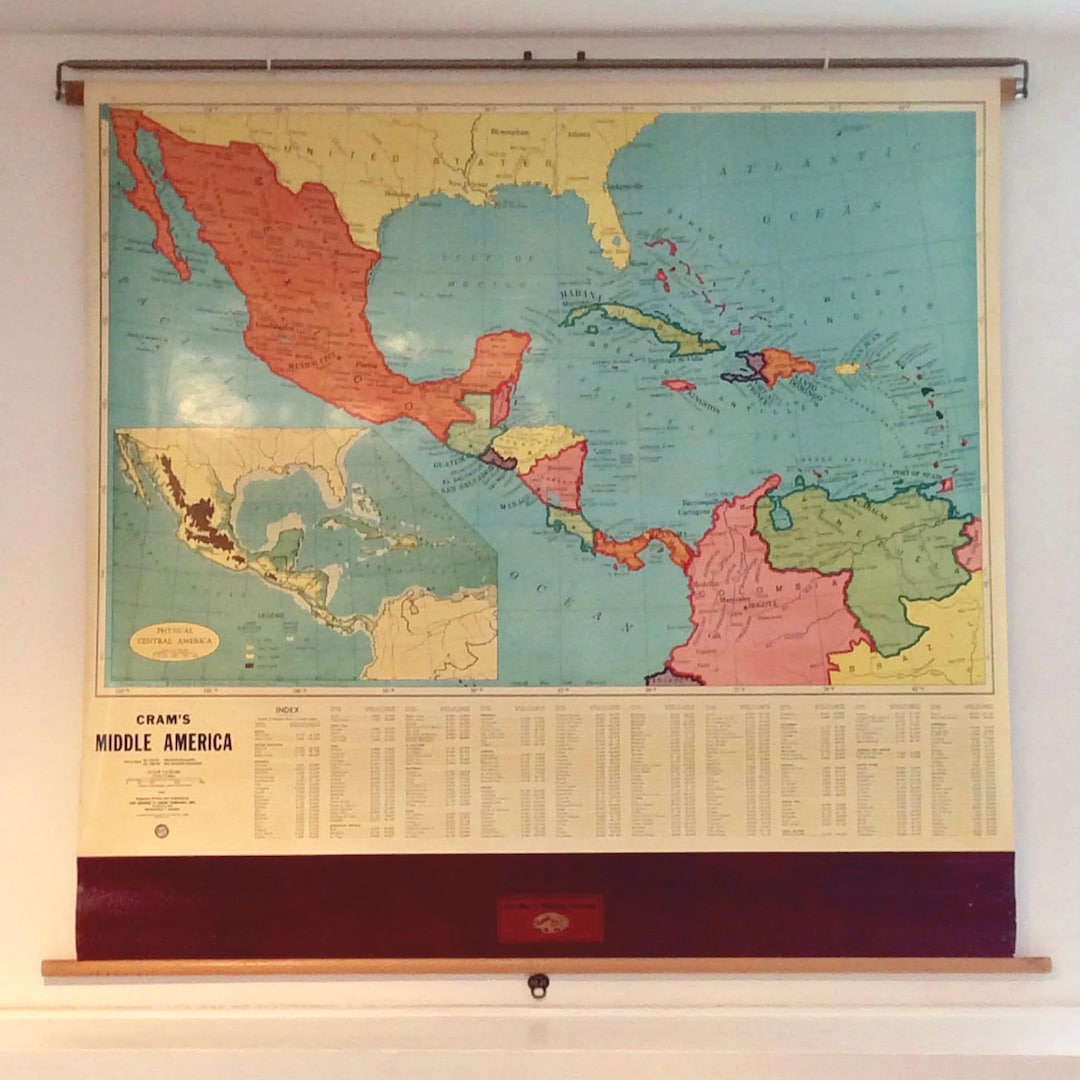 Classroom Map - Central America - Middle America - Etsy