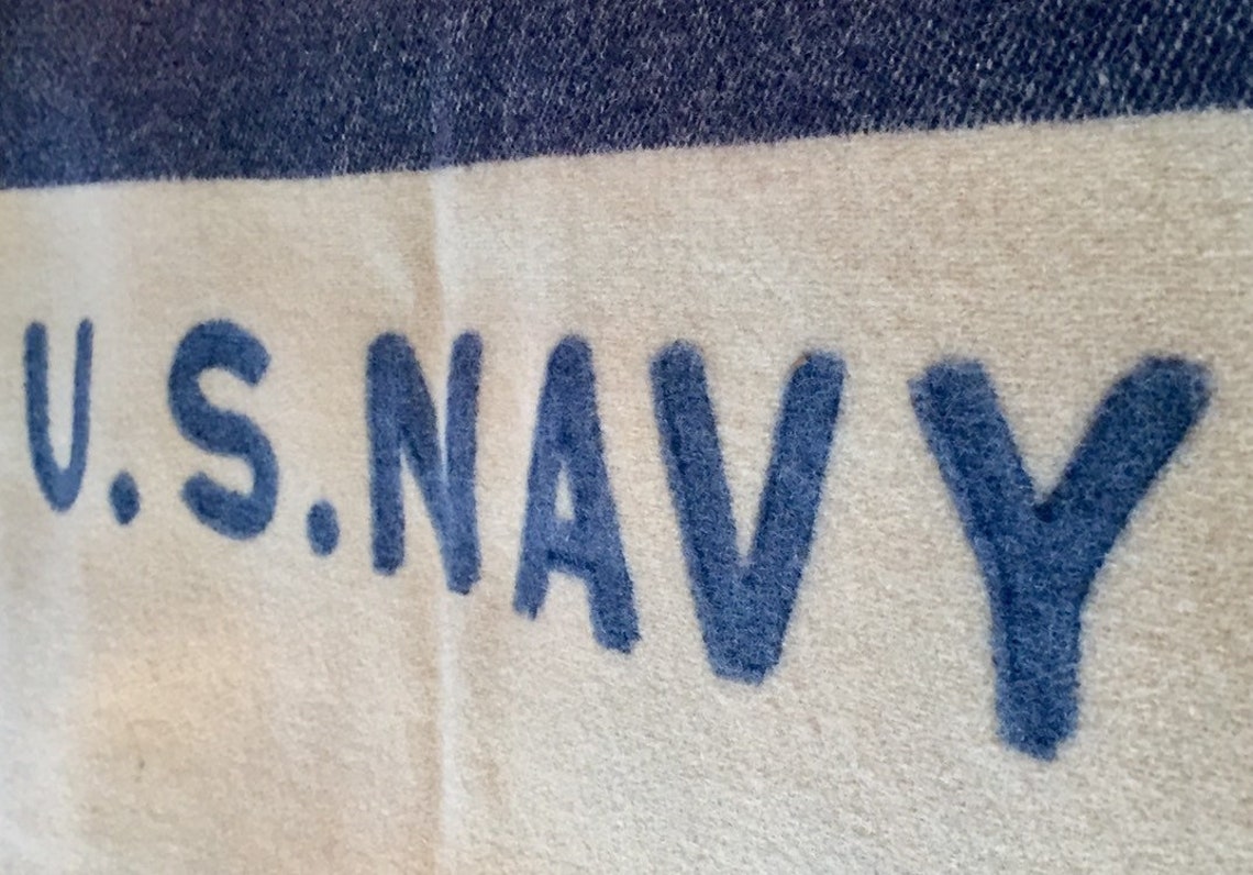 United States Navy Vintage Wool Blanket Etsy