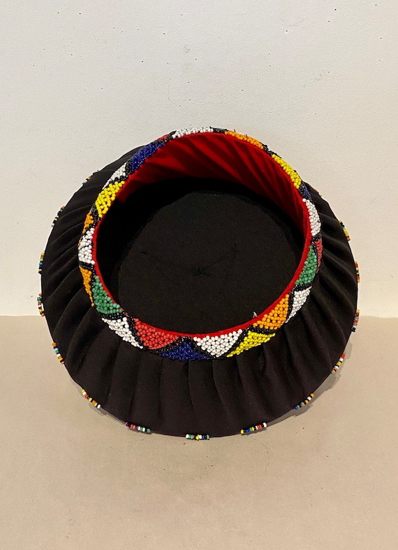 South African Zulu Beaded Ishicholo Hat Gem