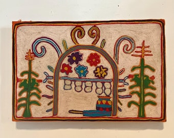 Mexikansk Huichol-garnmålning