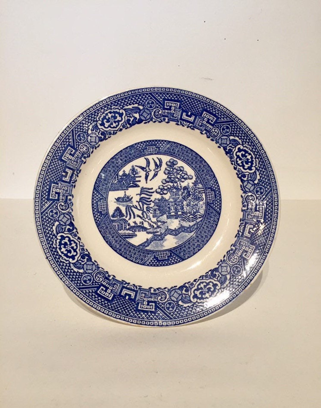 1-homer Laughlin Vintage Blue Willow Side/salad Plate - Etsy