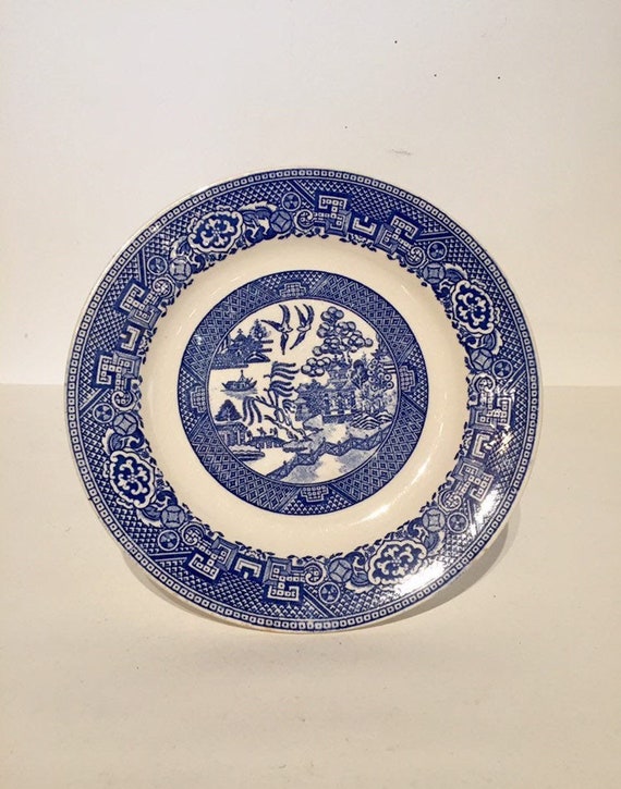 1-homer Laughlin Vintage Blue Willow Side/salad Plate - Etsy
