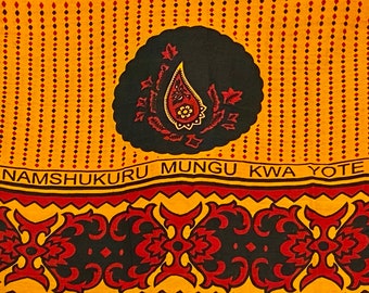 Kenyan Kanga Cloth w/Swahili Proverb