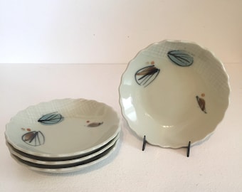 Japanese Vintage Ceramic Plates Set/4