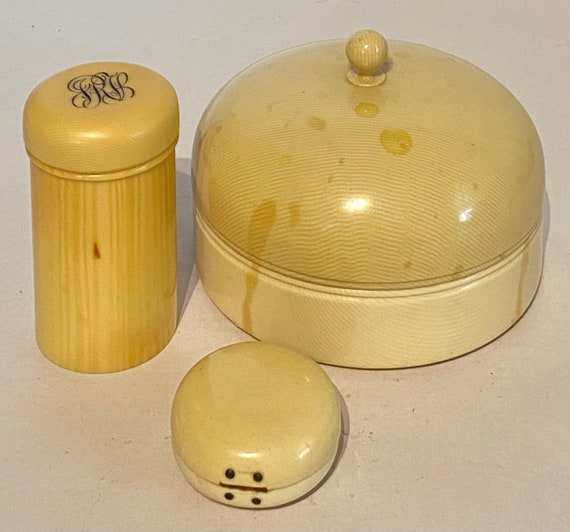 Celluloid Vanity Container Collection set/3 View 4