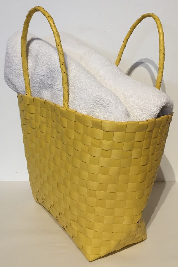 Recycled Yellow Woven Strapping Market Bag - image 5