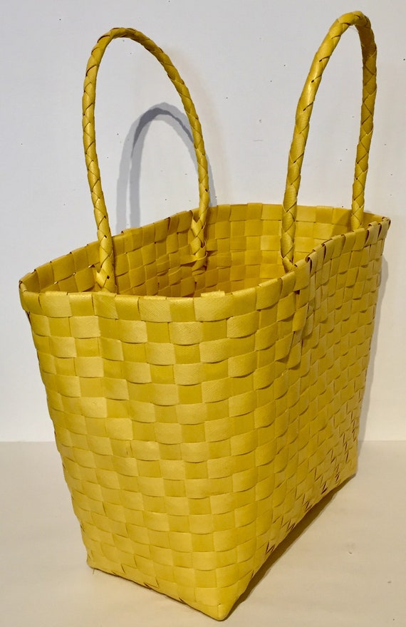 Recycled Yellow Woven Strapping Market Bag - image 2