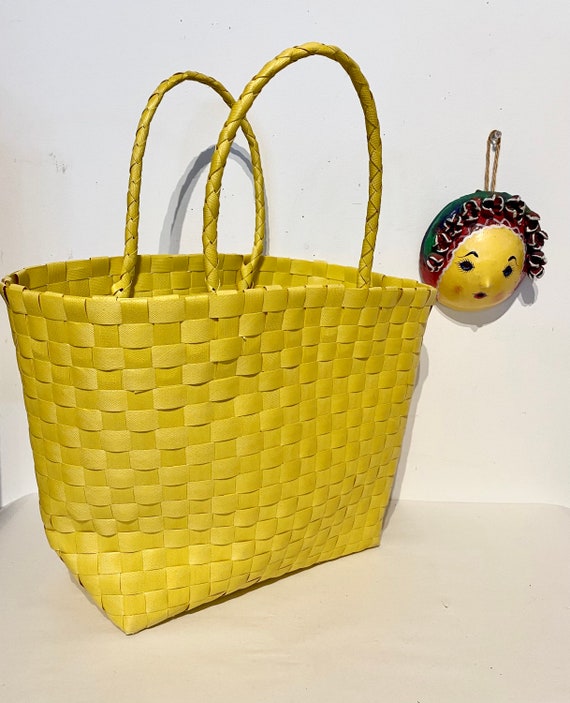 Recycled Yellow Woven Strapping Market Bag - image 7