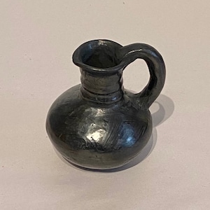 Mexican Oaxacan Black Clay Small Pitcher - Vase
