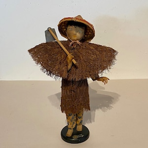 Taiwanese Folk Doll w/ Traditional Asian Rainwear Clothing