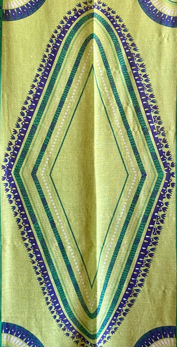 Green and Blue Woven Cotton Gauze Shawl - image 4