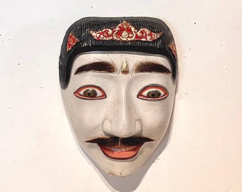 日本の能面、神楽（ひょっとこ）、昭和時代、手作りの木製能面、19～20