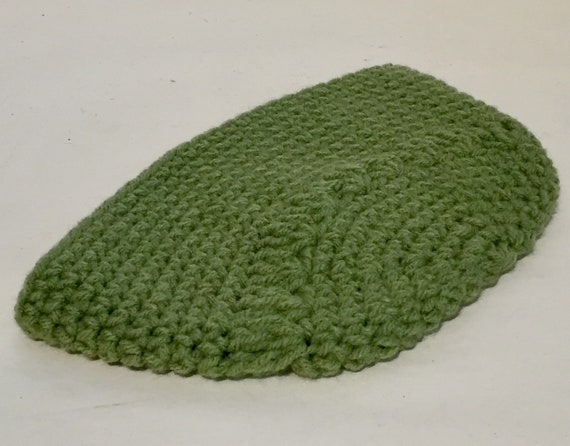 Hand Crocheted Vintage Sage Green Beanie - image 8