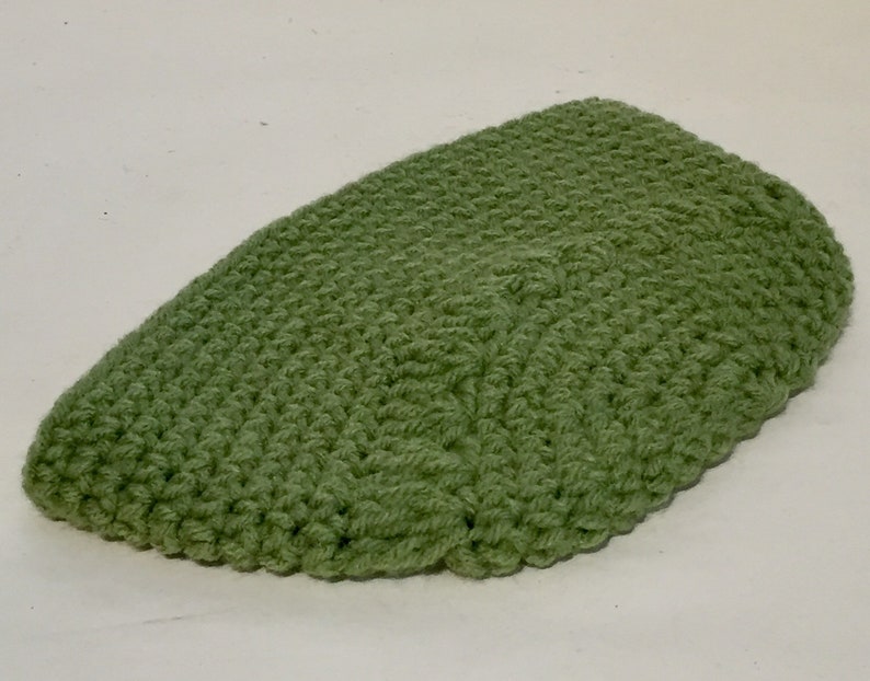 Hand Crocheted Vintage Sage Green Beanie image 8