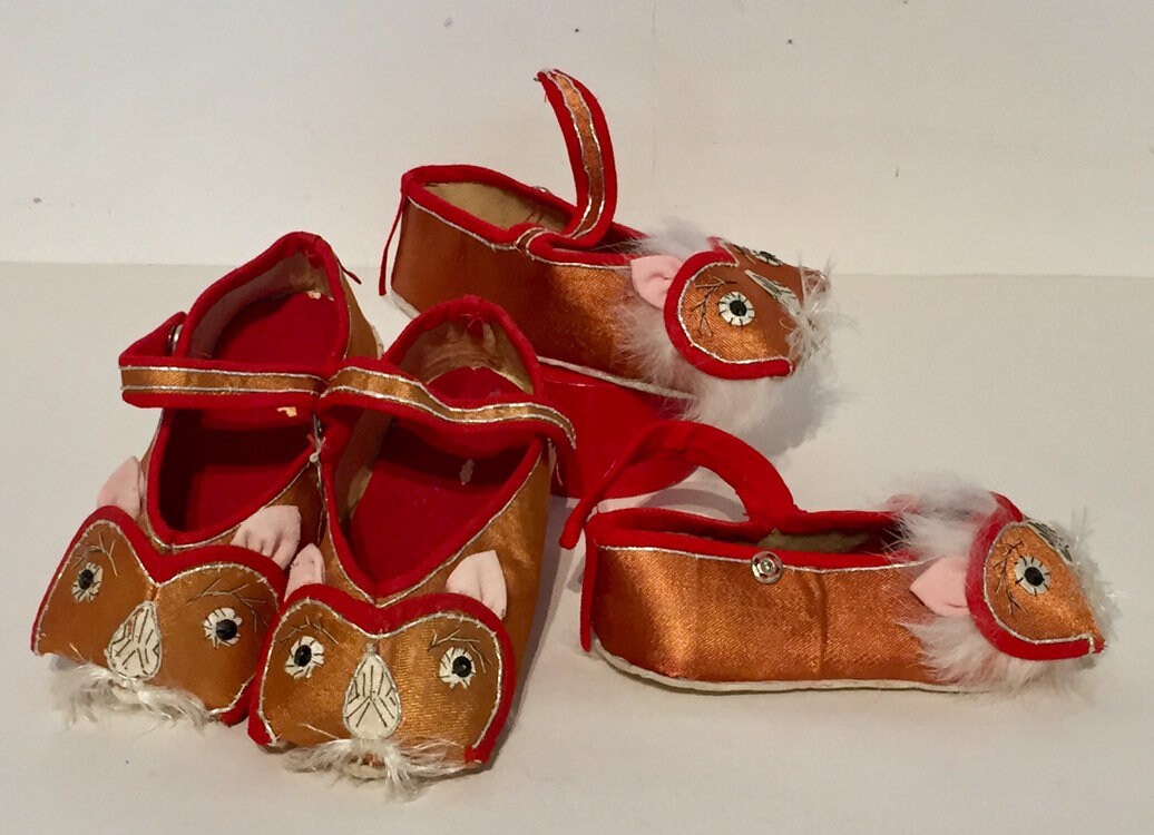 Taiwanese Silk Twin Kitty Cat Maryjane Shoes Slippers Set/2 Etsy