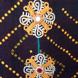 Gujarat India Woven Wool Embroidered Mirrored Rabari Wedding Textile