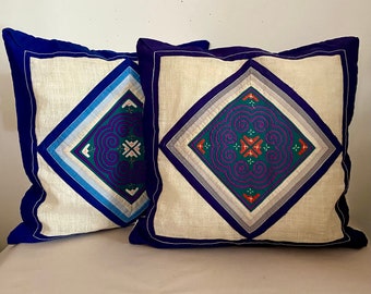 Thai Hmong People Handmade Appliquéd Pillows set/2