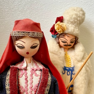 Bulgarian Traditional Folkloric Dolls Male and Female set/2