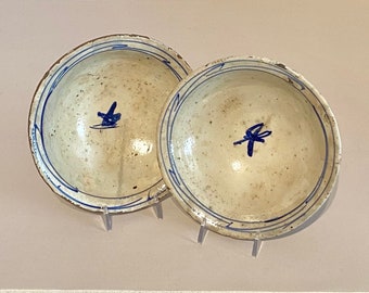 Japanese Blue & White Rice Bowls set/2