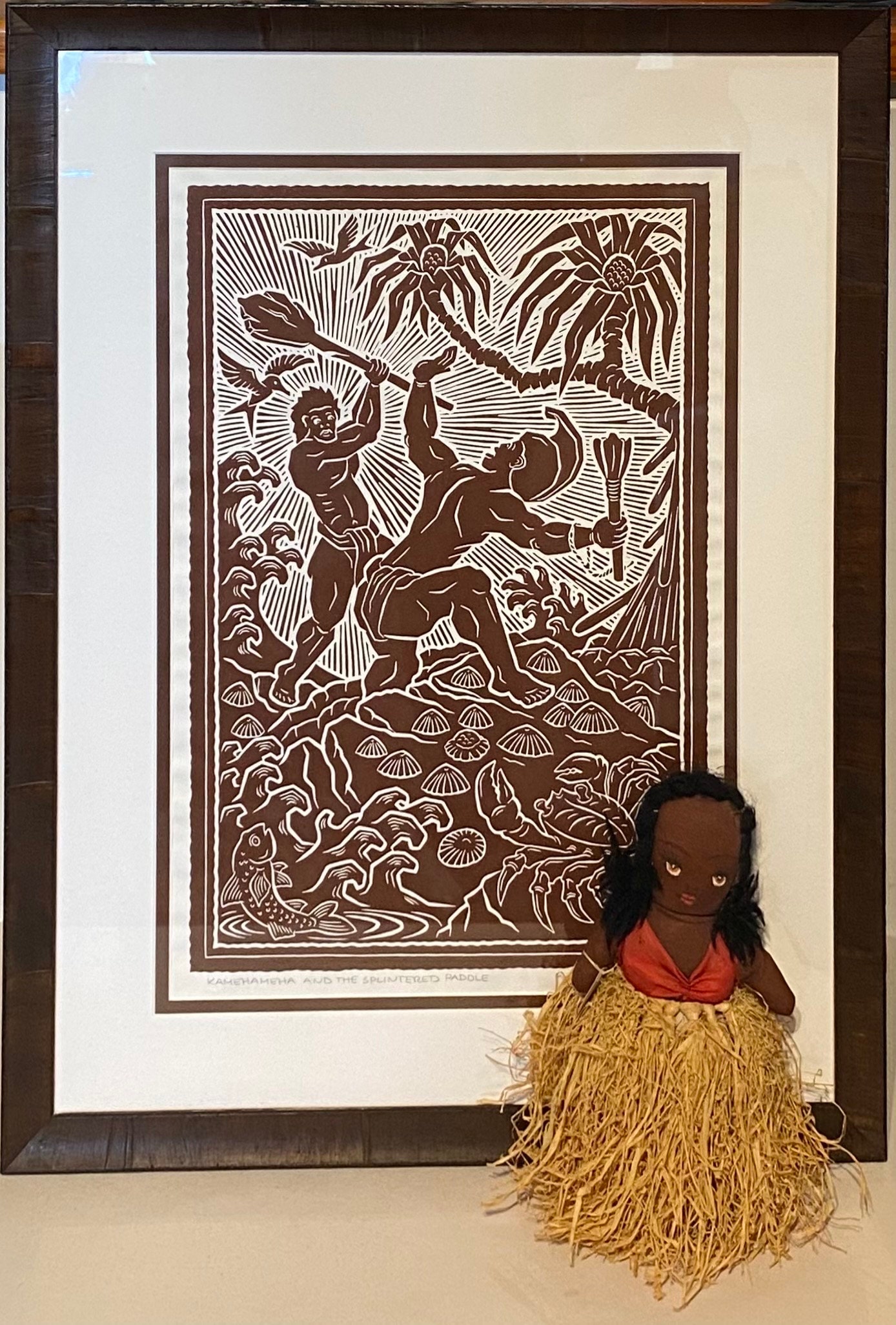 USA Hawaiian Block Print Kamehameha and the Splintered