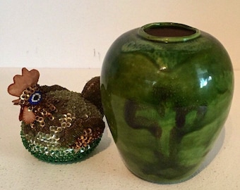 Mexican Dripware Green Vase