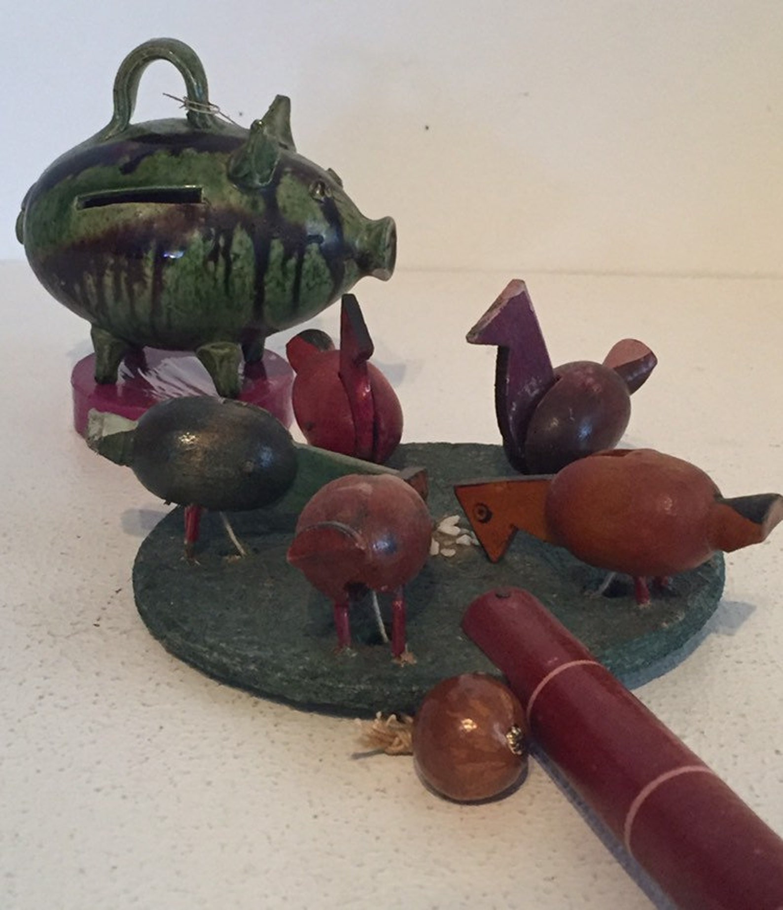 Wooden Pecking Chicken Toy Etsy