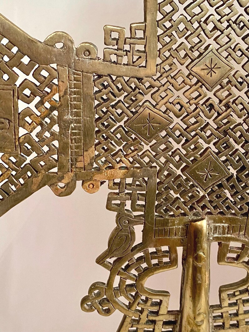 Axsum Pattern Ethiopian Coptic - Axum Processional Cross W/handmade Stand - Etsy