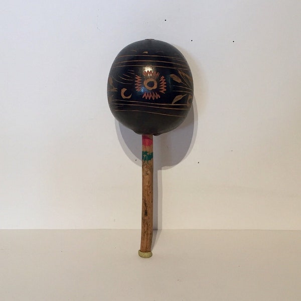 Peruvian Etched Gourd Maraca