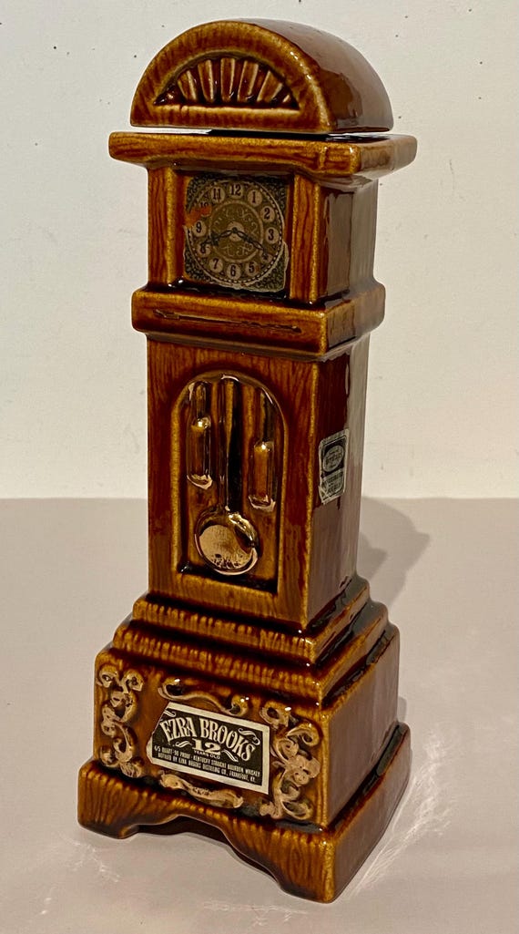 USA Ezra Brooks Bourbon Whiskey Bottle - Grandfather Clock - Etsy